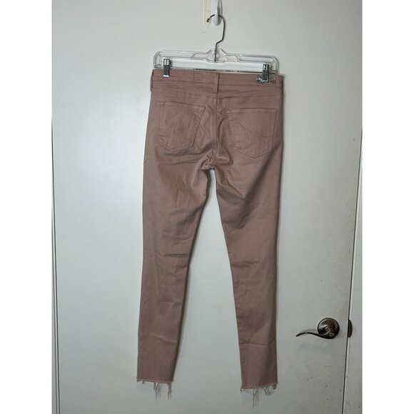 Ag Adriano Goldschmied Legging Ankle Super Skinny Raw Hem Jean MAUVE size  27 - Picture 7 of 11